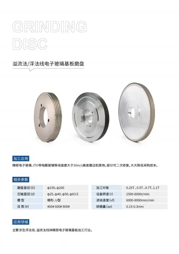 Overflow Method / Float Line Electronic Glass Substrate Grinding Disc